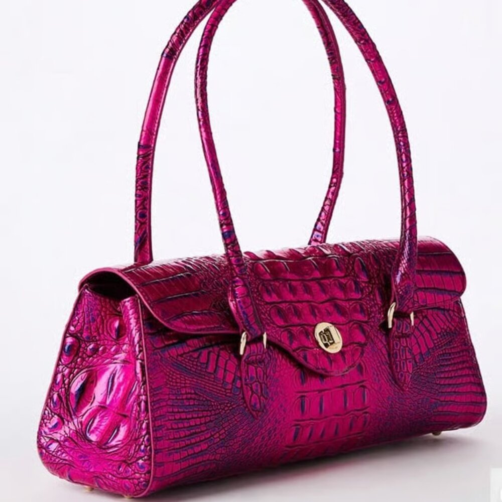 Brahmin Dayan Voltage Violet Genuine Leather Handbag NWT